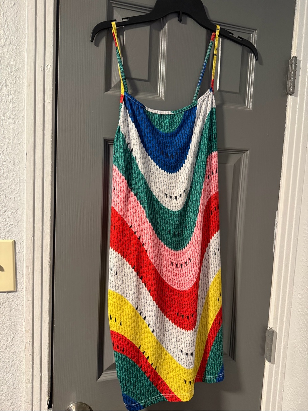 Colorblock Crochet Slip Dress - Multicolor